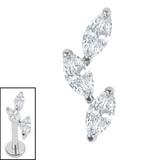 Titanium Internal Tumbling Trio 1.2mm / Titanium / Crystal Clear