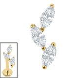 Titanium Internal Tumbling Trio 1.2mm / Gold Titanium / Crystal Clear