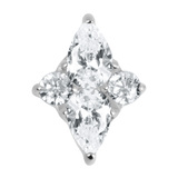 Titanium Claw Set Jewelled Vega Star Top for Internal Thread shafts in 1.2mm - SKU 74509