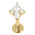 Titanium Internally Threaded Labrets 1.2mm - Titanium Claw Set Jewelled Vega Star 1.2mm, 8mm / Gold Ti Labret / Gold Ti Jewel, Crystal Clear - alternative image