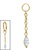Titanium Charm - Jewelled Marquise Marquise drop Charm only / Gold Titanium - alternative image