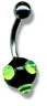 Acrylic Mace Belly Bar 10mm black green combination
