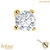 belong 14ct Solid Gold Threadless (Bend fit) Claw Set Round CZ Jewel 3mm With 14k Solid Gold Threadless Labret / 1.0mm, 8mm / Crystal Clear - alternative image