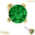 belong 14ct Solid Gold Threadless (Bend fit) Claw Set Round CZ Jewel 4mm With 14k Solid Gold Threadless Labret / 1.0mm, 8mm / Emerald Green - alternative image