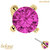belong 14ct Solid Gold Threadless (Bend fit) Claw Set Round CZ Jewel 4mm With 14k Solid Gold Threadless Labret / 1.0mm, 8mm / Pink - alternative image