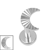 Titanium Internally Threaded Labrets 1.2mm - Titanium Luminance Crescent Moon - SKU 74809