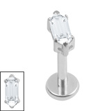 Titanium Internally Threaded Labrets 1.2mm - Titanium Vivus Baguette - SKU 74822