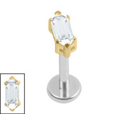 Titanium Internally Threaded Labrets 1.2mm - Titanium Vivus Baguette - SKU 74823