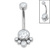 Belly Bar - Titanium Internal Jewelled Esha - SKU 74838