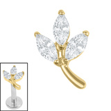 Titanium Internal Marquise Iris Leaf Top - SKU 74843