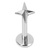 Titanium Threadless Labrets - Titanium (Bend-fit) Guiding Star 1.2mm, 8mm / Titanium - alternative image