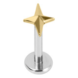 Titanium Threadless Labrets - Titanium (Bend-fit) Guiding Star 1.0mm, 5mm / Gold Titanium