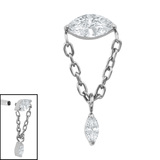 Titanium Internal Jewelled Anais Top - SKU 74916