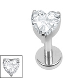 Titanium Internally Threaded Labrets 1.2mm - Titanium True Love - SKU 75063