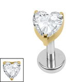 Titanium Internally Threaded Labrets 1.2mm - Titanium True Love - SKU 75073