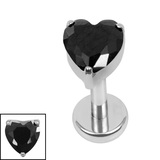 Titanium Internally Threaded Labrets 1.2mm - Titanium True Love - SKU 75076