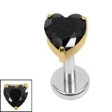 Titanium Internally Threaded Labrets 1.2mm - Titanium True Love - SKU 75085