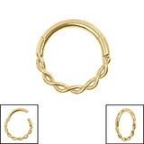 Titanium Entwined Hinge Ring 1.2mm, 8mm, Gold Titanium