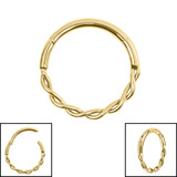 Titanium Entwined Hinge Ring 1.2mm, 10mm, Gold Titanium