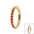 Gold Titanium 1.2mm Pave Set Jewelled Edge Hinged Clicker Ring 1.2mm, 7mm, Gold Titanium with Garnet - alternative image