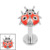 Titanium Internal Labret 1.2mm Steel Ladybird - SKU 75221