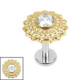 Titanium Internally Threaded Labrets 1.2mm - Titanium Asia Sunbeam - SKU 75247