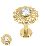 Titanium Internally Threaded Labrets 1.2mm - Titanium Asia Sunbeam - SKU 75262