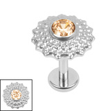 Titanium Internally Threaded Labrets 1.2mm - Titanium Asia Sunbeam - SKU 75278