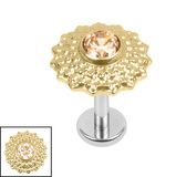 Titanium Internally Threaded Labrets 1.2mm - Titanium Asia Sunbeam - SKU 75282