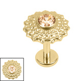 Titanium Internally Threaded Labrets 1.2mm - Titanium Asia Sunbeam - SKU 75288