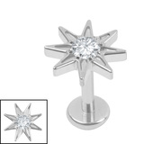 Titanium Internal Labret 1.2mm Jewelled Wish Upon A Star - SKU 75335