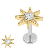 Titanium Internal Labret 1.2mm Jewelled Wish Upon A Star - SKU 75338