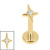 Titanium Internally Threaded Labrets 1.2mm - Titanium Jewelled Guiding Star - SKU 75453