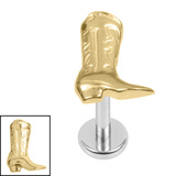 Titanium Internally Threaded Labrets 1.2mm - Cowboy Boot - SKU 75531