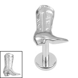 Titanium Internally Threaded Labrets 1.2mm - Cowboy Boot - SKU 75532