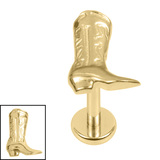 Titanium Internally Threaded Labrets 1.2mm - Cowboy Boot - SKU 75538