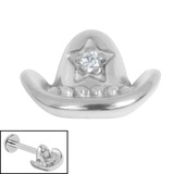 Titanium Internal Cowboy Hat 1.2mm, Clear / Titanium