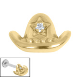 Titanium Internal Cowboy Hat 1.2mm, Clear / Gold Titanium