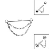 Titanium Piercing Double Connector Chains - SKU 75572