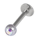 Titanium Jewelled Labrets 1.2mm 4mm Ball (Mirror Polish) - SKU 7750