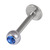 Titanium Jewelled Labrets 1.2mm 4mm Ball (Mirror Polish) - SKU 7752