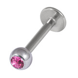 Titanium Jewelled Labrets 1.2mm 4mm Ball (Mirror Polish) - SKU 7753