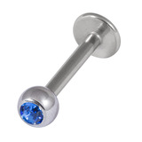 Titanium Jewelled Labrets 1.2mm 4mm Ball (Mirror Polish) - SKU 7758