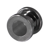 Black Steel Screw Flesh Tunnel 12mm