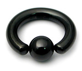 Black Steel Ball Closure Ring (BCR) (Large Gauge) - SKU 8129