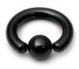 Black Steel Ball Closure Ring (BCR) (Large Gauge) 4mm, 14mm