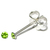 Silver Crystal Studs ST1 - ST2 - ST3 - ST8 - ST9 ST1, 1.5mm, 1 Pair Light Green - alternative image
