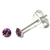 Silver Crystal Studs ST1 - ST2 - ST3 - ST8 - ST9 ST3, 2.5mm, 1 Pair Purple - alternative image
