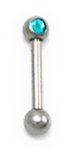 Steel Micro Barbell with Side Threaded Jewelled Ball turquoise / 6