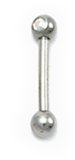 Steel Micro Barbell with Side Threaded Jewelled Ball crystal ab / 8